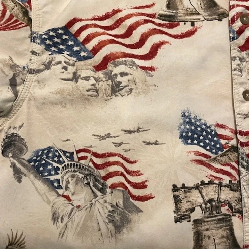 Red Head Brand 2XL Liberty Bell USA Flag Mt Rushmore Eagle Shirt Men Patriotic‎